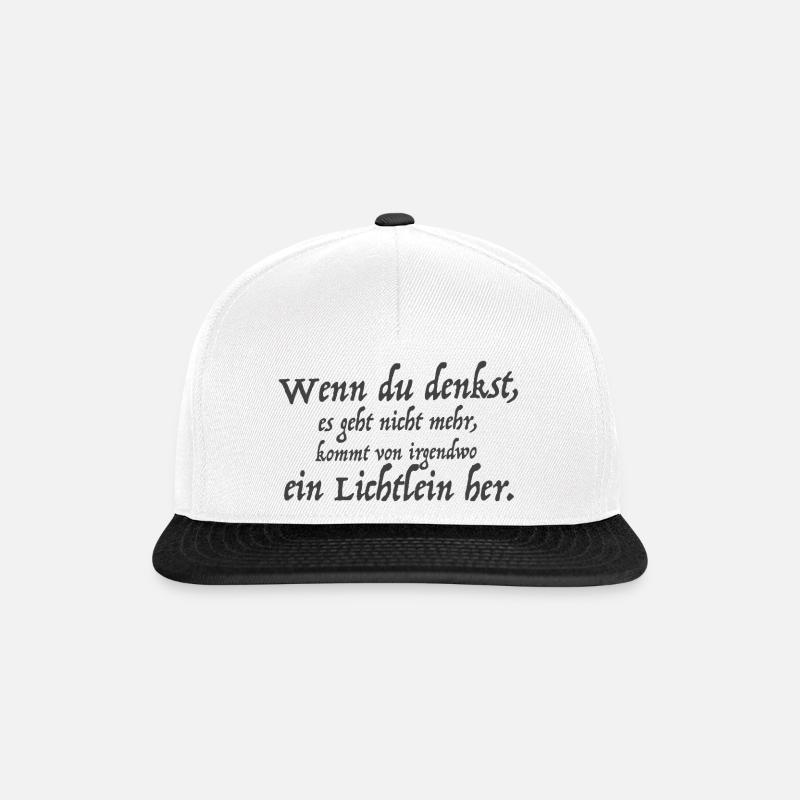 Wenn du denkst - Snapback Cap - Weiß/Schwarz