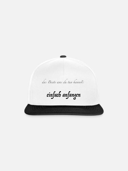 einfach anfangen - Snapback Cap - Weiß/Schwarz