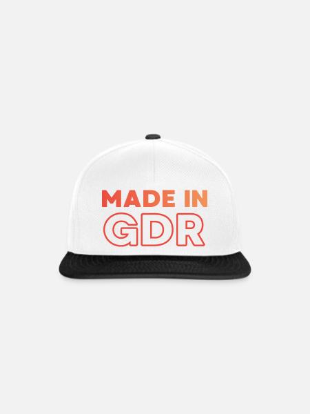 Made in GDR - Snapback Cap - Weiß/Schwarz