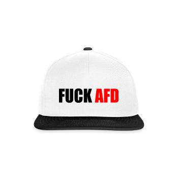 Fuck afd - Snapback Cap - Weiß/Schwarz - Vorne