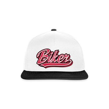 biker - Snapback Cap - white/black - Front