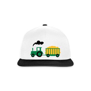 traktor kind geschenk - Snapback Cap - Weiß/Schwarz - Vorne