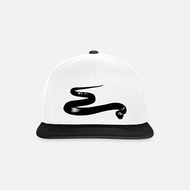 Schlange - Snapback Cap - Weiß/Schwarz