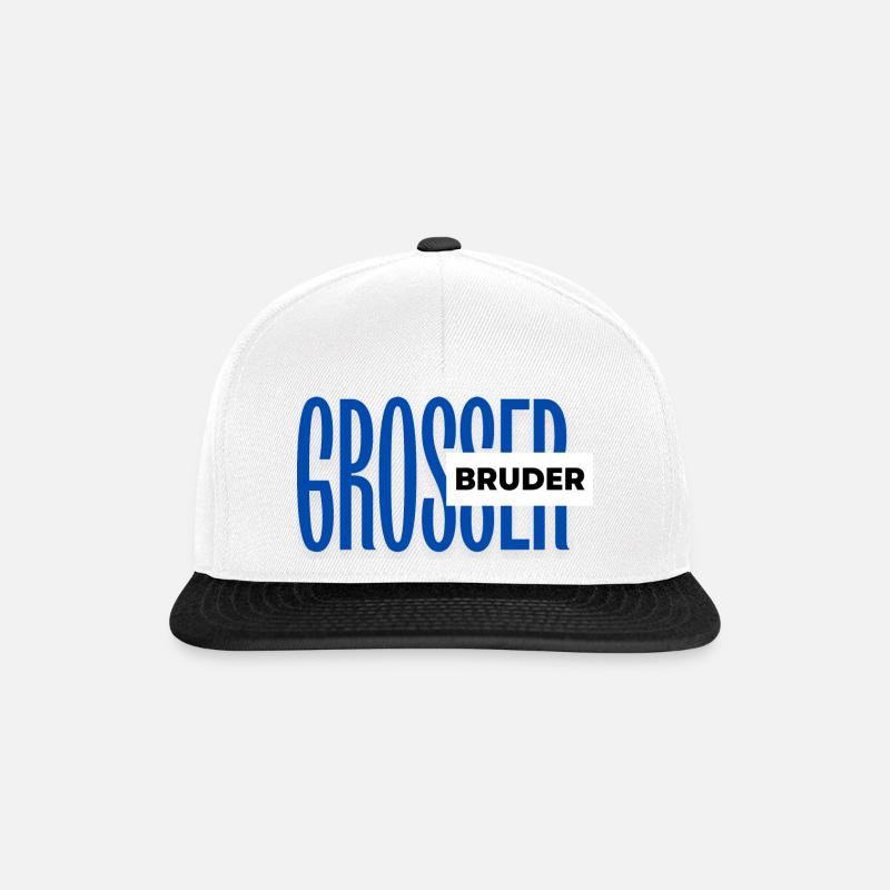 großer Bruder Design - Snapback Cap - Weiß/Schwarz
