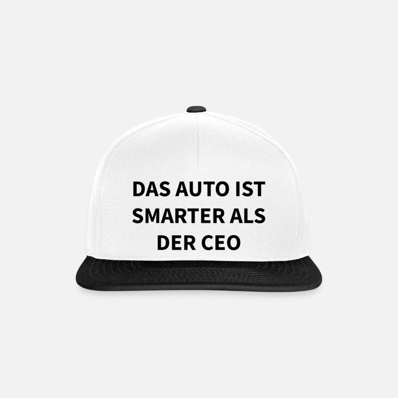 Das Auto ist smarter als der CEO - Snapback Cap - Weiß/Schwarz