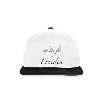 ich bin für den Frieden - Snapback Cap - Weiß/Schwarz - Vorne