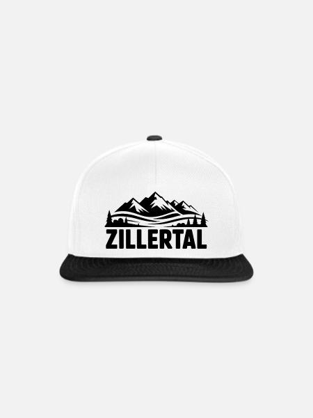 Zillertal - Souvenir Design - Snapback Cap - Weiß/Schwarz