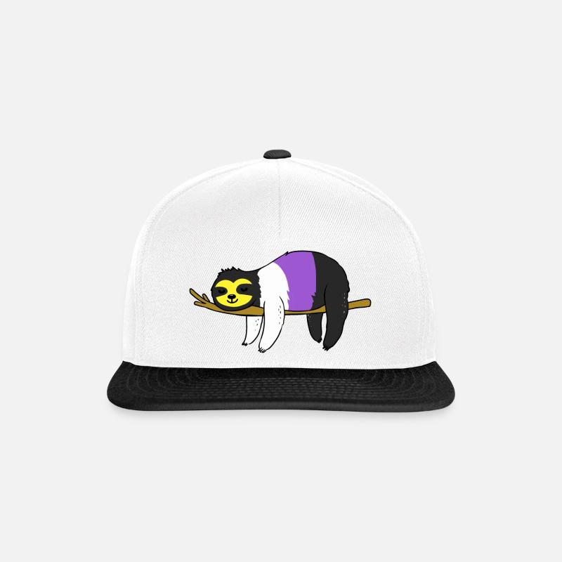 Nonbinary Pride Faultier Nonbinary Pride - Snapback Cap - Weiß/Schwarz