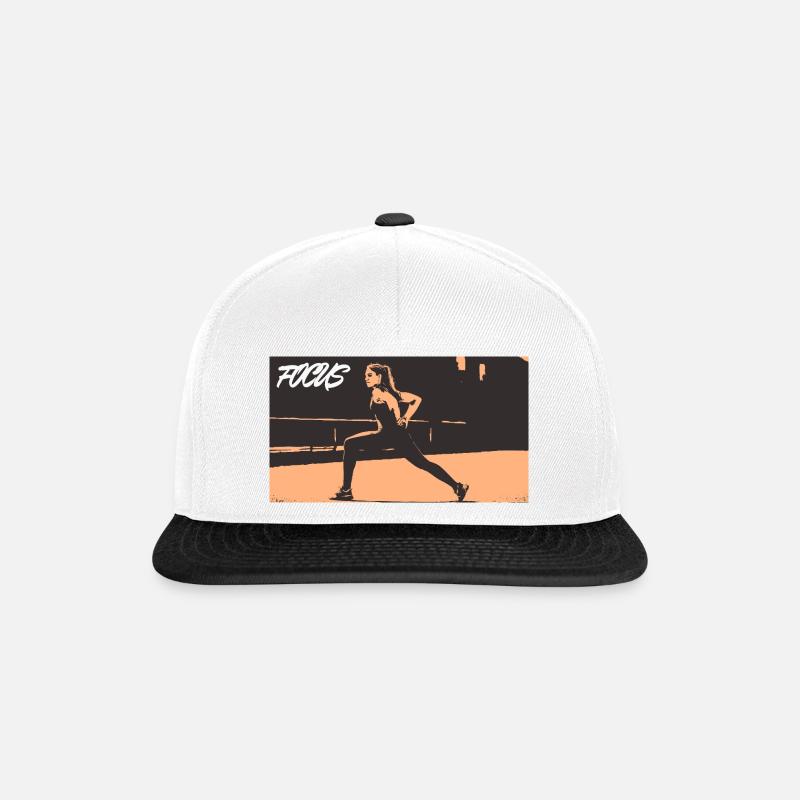 FOCUS_lightbrown - Snapback Cap - Weiß/Schwarz