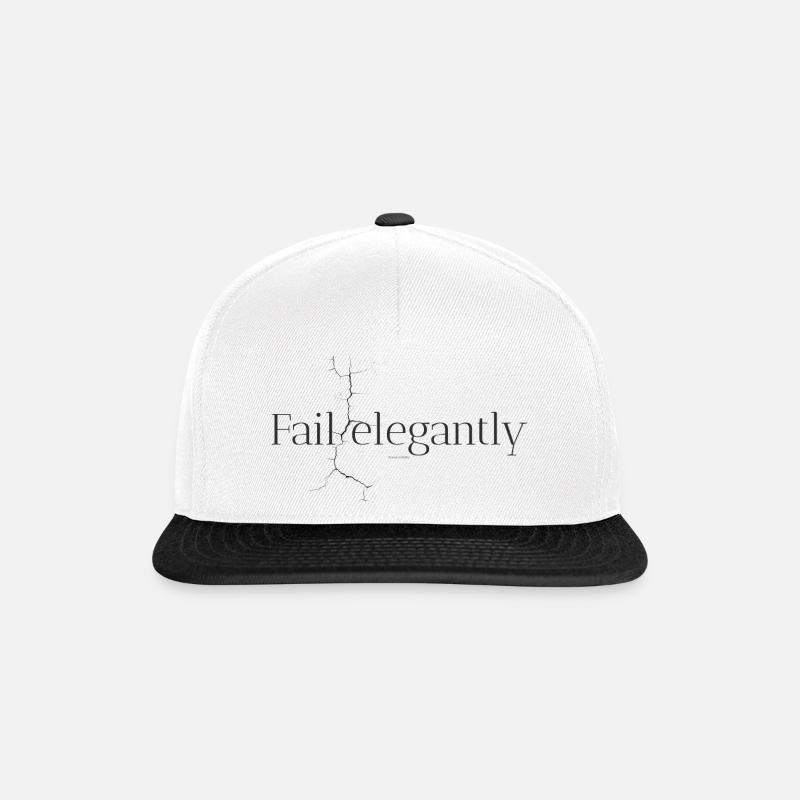 Scheitern mit Stil – minimale und scharfe Ironie - Snapback Cap - Weiß/Schwarz