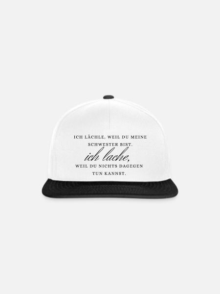 Schwester - Snapback Cap - Weiß/Schwarz