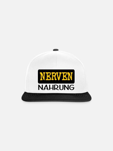 NERVENNAHRUNG - Snapback Cap - Weiß/Schwarz
