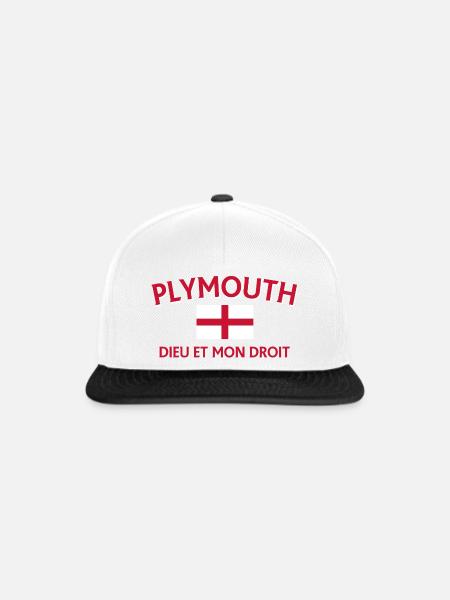 Plymouth Flagge Motto - Snapback Cap - Weiß/Schwarz