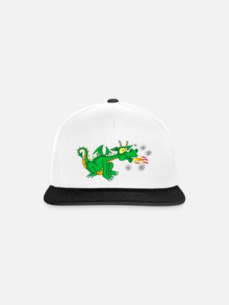 Der freundliche Drache - Snapback Cap - Weiß/Schwarz