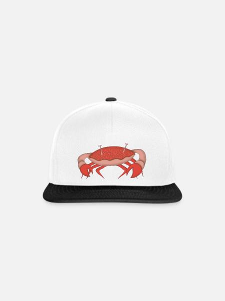 Crabby die Krabbe - Snapback Cap - Weiß/Schwarz
