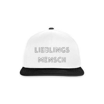Lieblingsmensch schwarz - Snapback Cap - Weiß/Schwarz - Vorne
