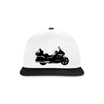 goldwing gt motorcycle drawing - Snapback Cap - white/black - Front
