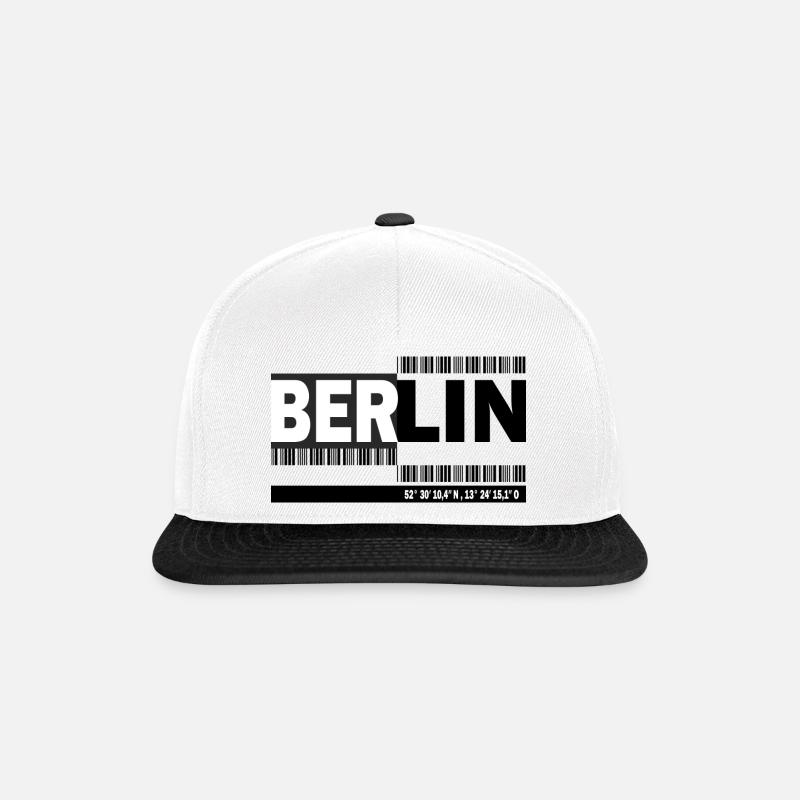 BERLIN - code-barres - Casquette snapback - blanc/noir