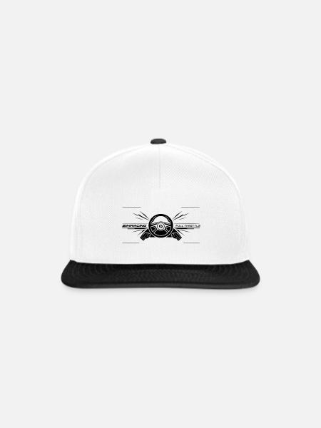 Simracing Full Throttle - Snapback Cap - Weiß/Schwarz