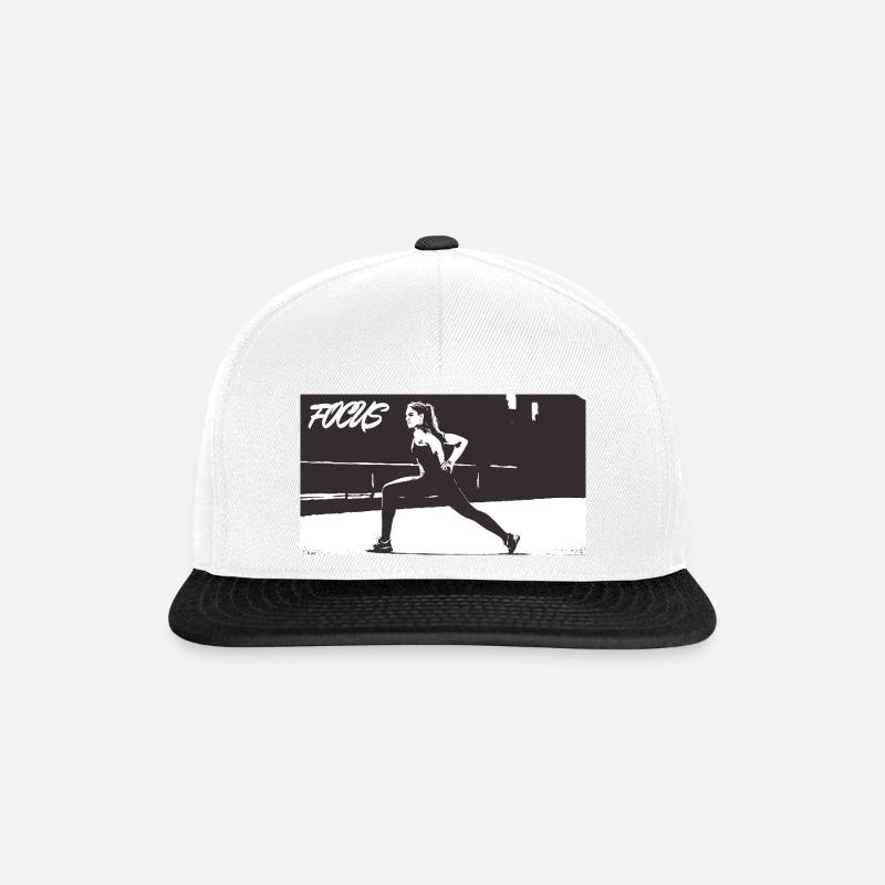 FOCUS_white - Snapback Cap - Weiß/Schwarz