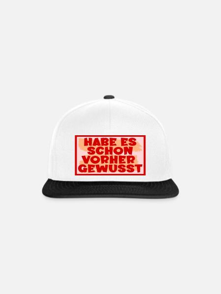Bauchgefühl Wissen Sprüche - Snapback Cap - Weiß/Schwarz
