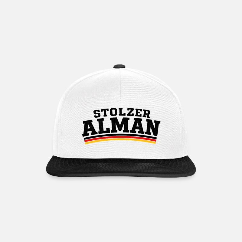 Stolzer Alman - Snapback Cap - Weiß/Schwarz