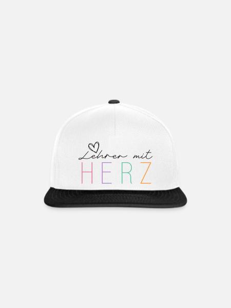 LEHRER MIT HERZ - Snapback Cap - Weiß/Schwarz