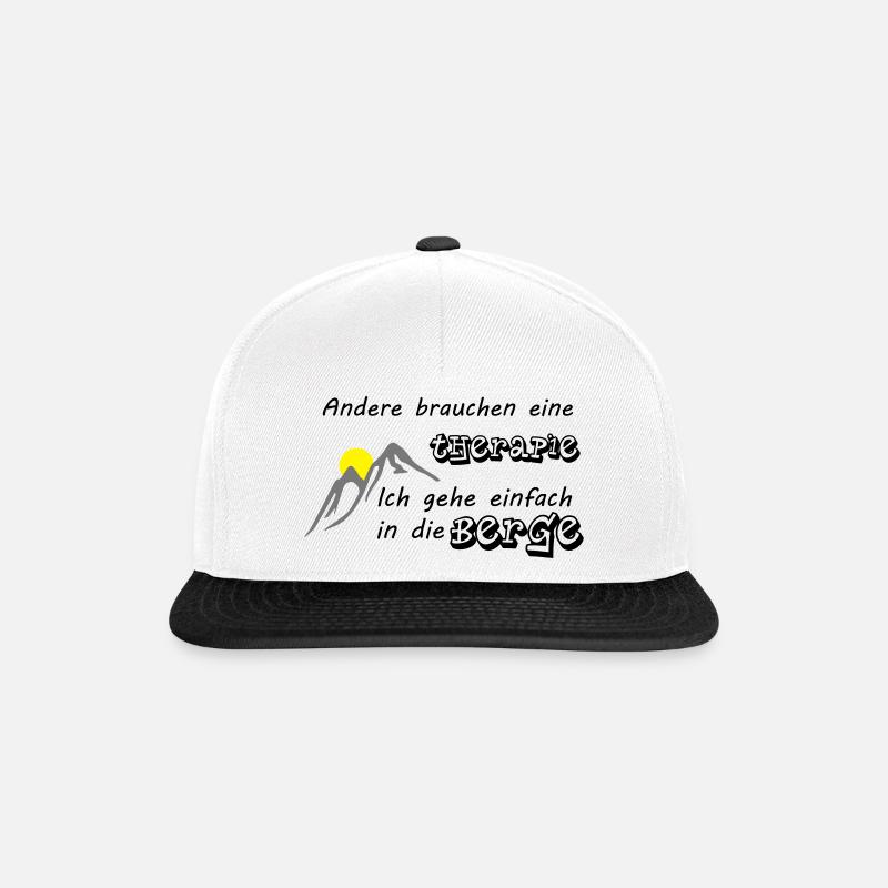 Berge Therapie - Snapback Cap - Weiß/Schwarz