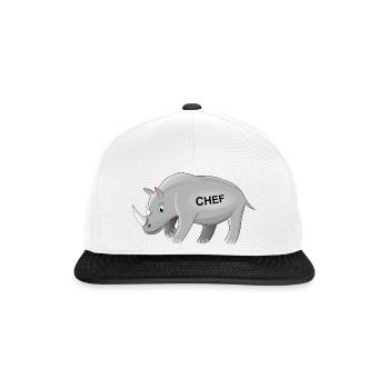 Rhino, patron, rhino, patron, PDG, cadeau drôle - Casquette snapback - blanc/noir - Devant