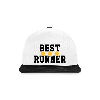 Course à Pied / Running / Jogging / Coureur - Casquette snapback - blanc/noir - Devant