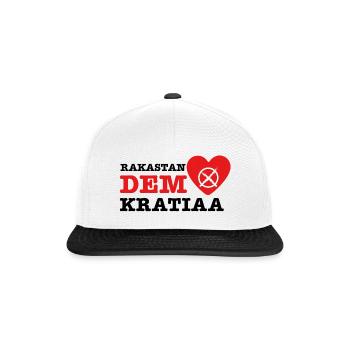 Rakastan demokratiaa - Snapback Cap - Weiß/Schwarz - Vorne