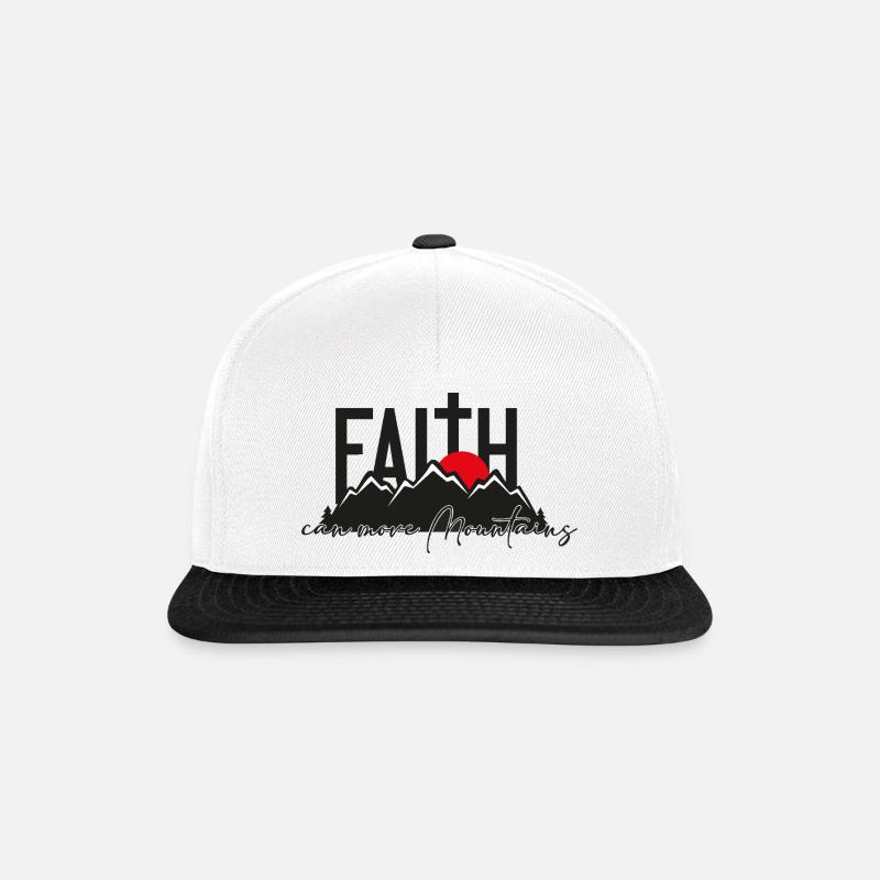 DER GLAUBE KANN BERGE VERSETZEN - Snapback Cap - Weiß/Schwarz