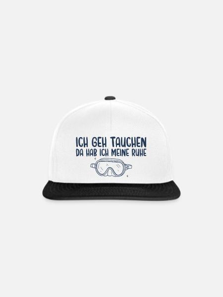 Tauchen Da Hab Ich Meine Ruhe - Snapback Cap - Weiß/Schwarz
