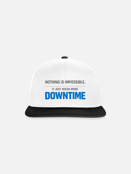 Nichts ist unmöglich – Mehr Downtime - Snapback Cap - Weiß/Schwarz