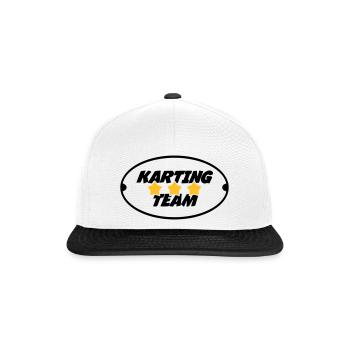 Go-Kart / Karting / Kart / Fahrer - Snapback Cap - Weiß/Schwarz - Vorne