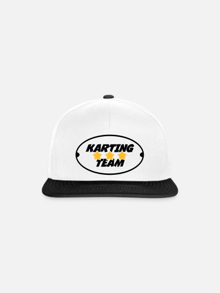 Go-Kart / Karting / Kart / Fahrer - Snapback Cap - Weiß/Schwarz
