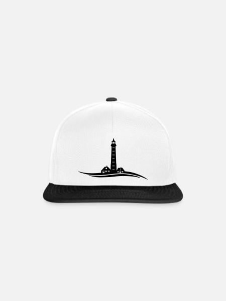 Landschaft - Leuchtturm - Snapback Cap - Weiß/Schwarz