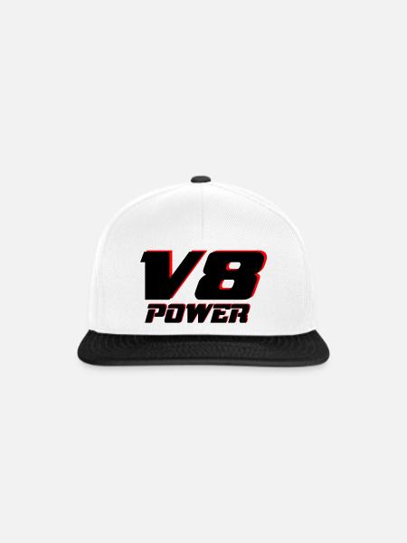 V8 - Snapback Cap - Weiß/Schwarz