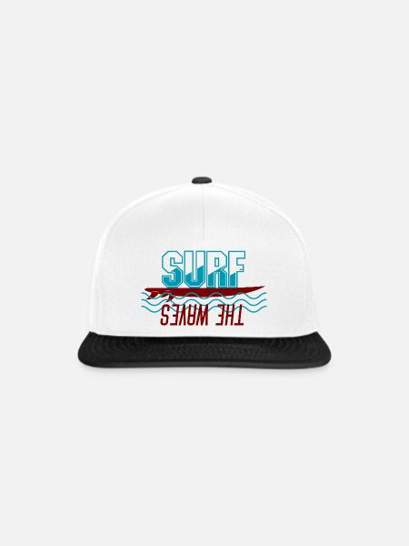 Surf the Wave - Snapback Cap - Weiß/Schwarz