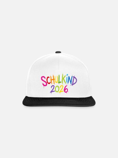Schulkind 2026 - Snapback Cap - Weiß/Schwarz