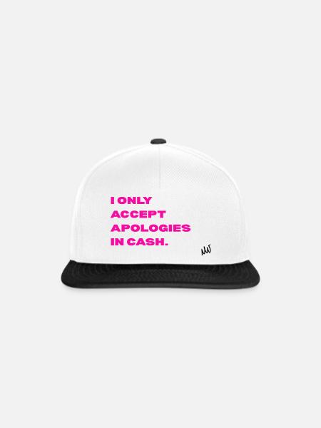 Neonpink Spruch by Pinkmagicart - Snapback Cap - Weiß/Schwarz