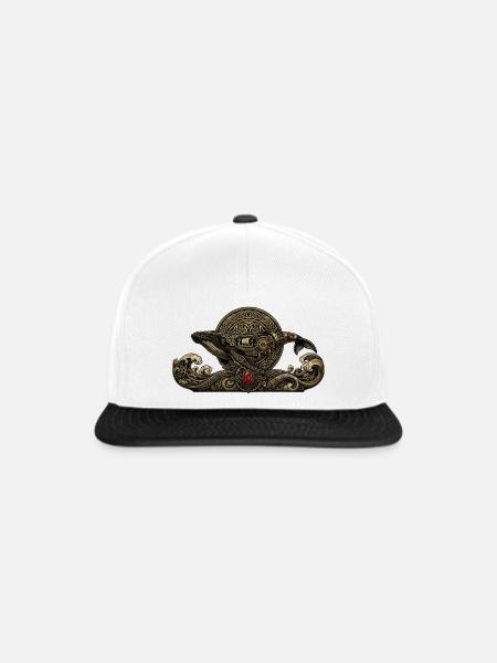 Steampunk-Wal mit Edelsteinen - Snapback Cap - Weiß/Schwarz