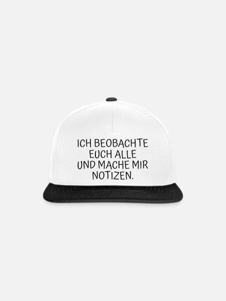 Lustiger Spruch - Snapback Cap - Weiß/Schwarz