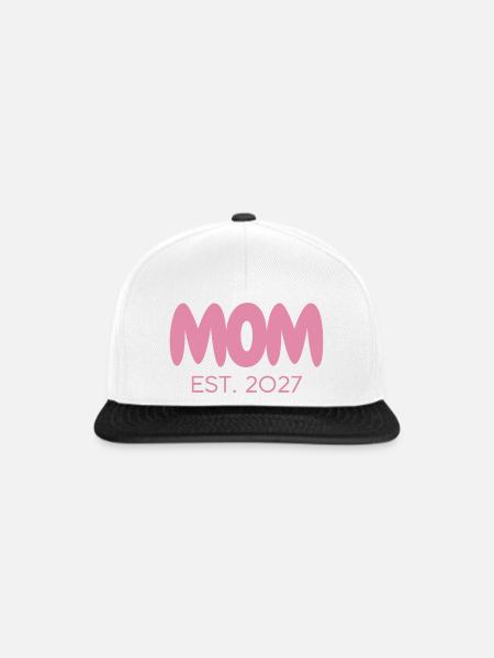 Mom EST. 2027  - Snapback Cap - Weiß/Schwarz