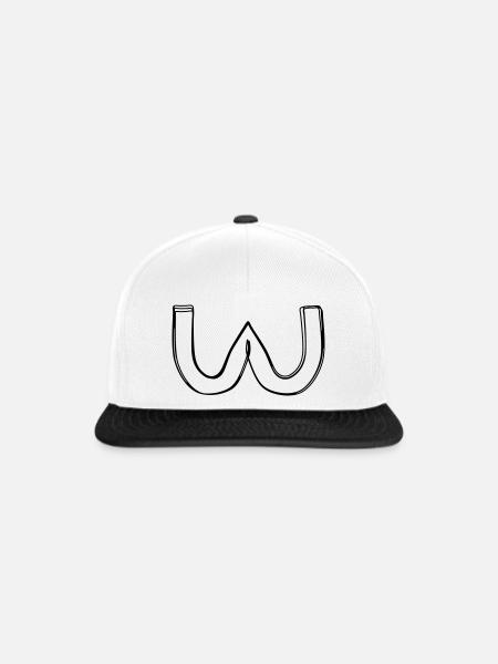 Griechischer Buchstabe Omega handgezeichnet - Snapback Cap - Weiß/Schwarz