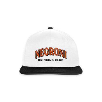 Negroni Drinking Club Schrifzug - Snapback Cap - Weiß/Schwarz - Vorne