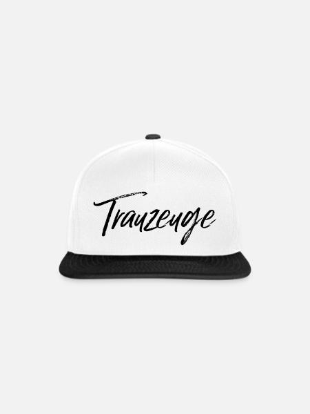 Trauzeuge schwarz - Snapback Cap - Weiß/Schwarz