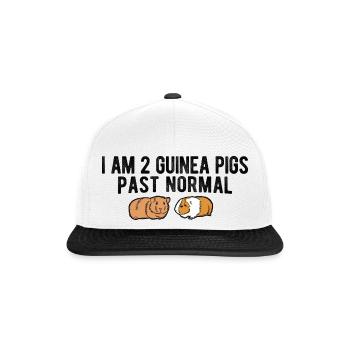 Nagetier Meerschwein Meerschweinchen - Snapback Cap - Weiß/Schwarz - Vorne