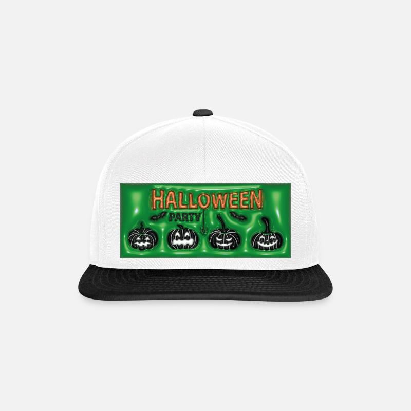 Vert Halloween - Casquette snapback - blanc/noir