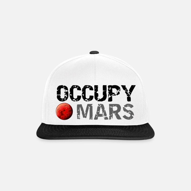 OCCUPY MARS - Snapback Cap - Weiß/Schwarz